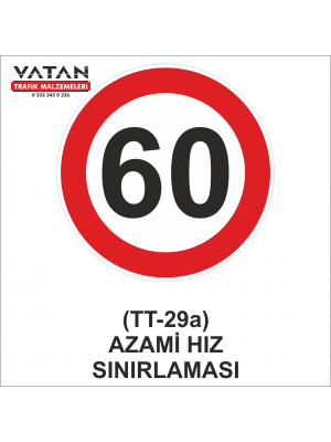 TT-29a AZAMİ HIZ SINIRLAMASI 60